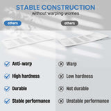 ALAMEDADT 26'' x 84'' Glass Barn Door and 5 Ft Hardware Kit Included, MDF White Barn Door Slab with Frosted Glass, PVC Surface, Combined with Handle and Floor Guide-Assembly Required, White ALAMEDADT