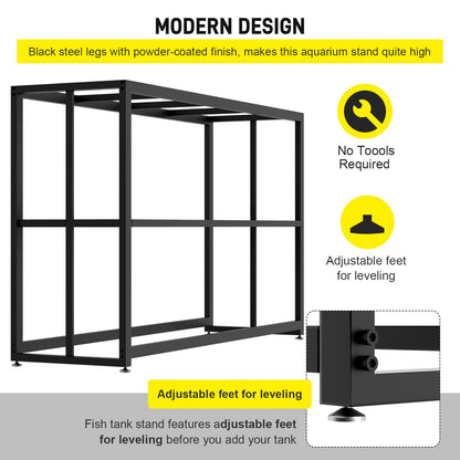 Likeem Fish Tank Stand Metal Aquarium Stand 55 Gallon Aquarium Turtle Tank 48.4" x 14.17" x 29.5" - WoodArtSupply