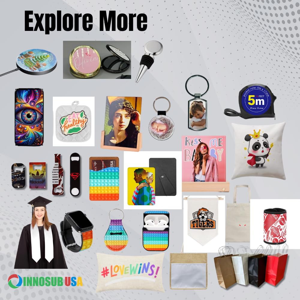 INNOSUB USA Sublimation Wireless Charger [Pack of 10] LED Pad – Blank Wireless Charger for Sublimation and Customization – Black 10W Fast ChargePad Compatible with iPhone, Samsung, QI-Enabled Devices INNOSUB