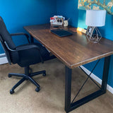 Metal Table Legs 28 Inch 24’’Wide Desk Legs Industrial Table Legs,Metal Legs for Desk,Black Table Legs,DIY Iron Legs(2Pcs) DR.IRON