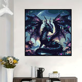 Ekuxom Dragon Paint by Numbers Kit for Adults Beginner Black Dragon Adults' Paint-by-Number Kits Easy Paint by Number Oil Painting Kit Acrylic On Canvas for Gifts Wall Decor 16x16 Inch Ekuxom