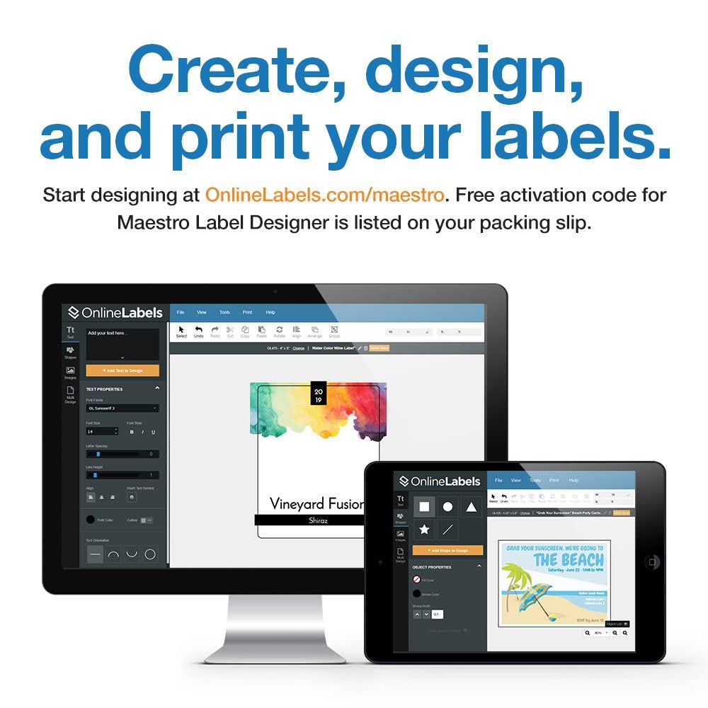 Door Hangers - 4.25 x 11 - Cardstock - Pack of 200, 100 Sheets - Inkjet/Laser Printer - Online Labels Online Labels