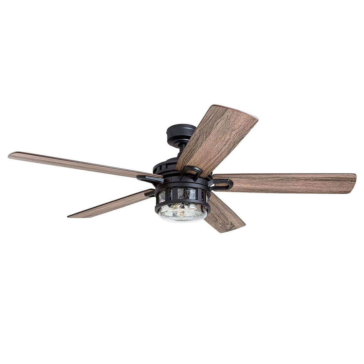Honeywell Ceiling Fans Bonterra, 52 Inch Contemporary Indoor LED Ceiling Fan with Light and Remote Control, Dual Finish Blades, Reversible Motor - Model 50690-01 (Matte Black) Honeywell Ceiling Fans