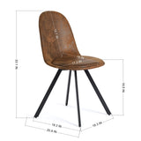 HomyCasa 5-Piece Mid-Century Dining Set, 63" Rectangular Table & 4 Swivel Upholstered Chairs (Fabric/Suede), Sturdy Metal Frame, Perfect for Kitchen, Dining Room, Office, or Restaurant (Brown & Brown) Homy Casa