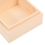 Luxshiny Unfinished Wood Box, 2pcs Square Wooden Treasure Box Small Blank Jewelry Trinket Box Natural DIY Craft Stash Organizer Storage Box for Collectibles Succulent Luxshiny