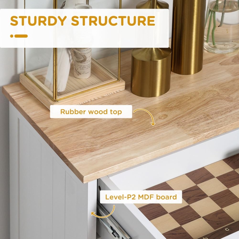 Sardoxx Wooden Tilt Out Trash Cabinet Kitchen Trash Can Rack Garbage Recycling Bucket Kitchen Cabinet with Drawer, Hidden Garbage Cabinet with Angle Adjustable Door, White Sardoxx