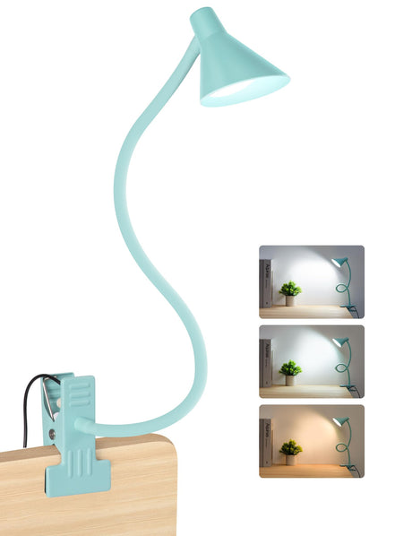LiFMIRA Reading Light for Bed, Clip-on Desk Lamp with Flexible Neck, 3 Color Modes & 10 Dimmable Brightness, Teal LiFMIRA