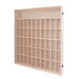 LOONGWEIA Wall Mount Wooden Display Case, 6 Tier Minifigure Display Cabinet with Acrylic Door Miniature Curio Cabinet with 50 Small Compartments for Mini Figures Collectibles Action Figures LOONGWEIA