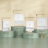 TEENFON Bathroom Wall Cabinet, Bathroom Cabinet with Barn Doors & Adjustable Shelf, Over The Toilet Storage Cabinet, Medicine Cabinet, White UNGGX001WV1 TEENFON