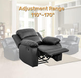 Caberryne Leather Recliner Chair for Living Room Furniture Set, Black Leather Reclining Chair for Small Space/RV, Wall Hugger Recliner/Home Theater Chairs for House/Office Caberryne