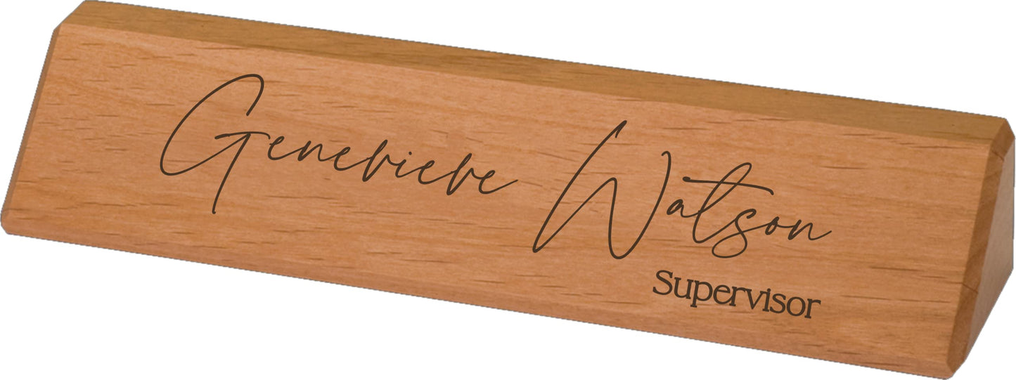 Walnut Office Desk Name Plate Personalized. Custom Name Plates for Desks. Office Desk Decor. Gift For Coworkers, Teachers, Graduates. Walnut Desk - WoodArtSupply