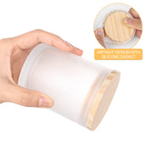 SHOWIN Thick Candle Jars for Making Candles 12 Pcs, 7 OZ Empty Jars with Wood Lids for Candle Making, Sample Container, Frosted White SHOWIN