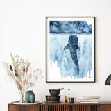 QAZWSX DIY 5D Diamond Art Canvas Painting Whale Shark Abstract Landscape Rhinestone Embroidery Cross Stitch Picture Home Wall Decoration 30 × 40cm QAZWSX