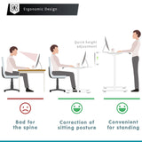 YESHOMY Height Adjustable Electric Standing Desk 55 inch Computer Table, Home Office Workstation, 55in, White Leg/White Top YESHOMY