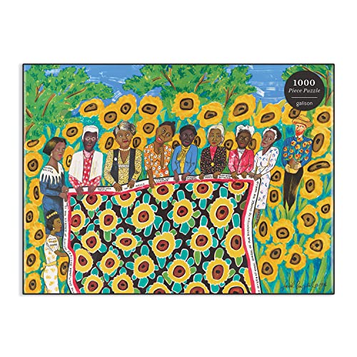Galison Faith Ringgold The Sunflower Quilting Bee at Arles Puzzle, 1000 Pieces, 27” x 20” – Difficult Jigsaw Puzzle with Stunning & Colorful Artwork – Thick, Sturdy Pieces, Challenging Family Activity Galison