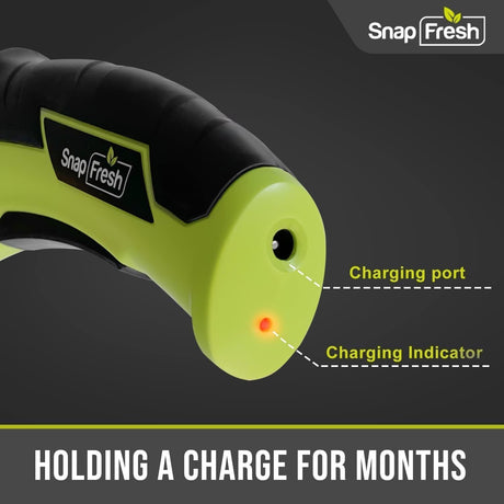SnapFresh Cordless Electric Scissors, 4V Electric Mini Box Cutter, Carpet & Cardboard Cutter Tool with a Replacement Blade/Charger, Rotary Cutter for Cardboard Packages Leather Plastic （Green） SnapFresh
