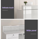 JKGHK Reception Desk, Front Desk Reception Counter with Locking Drawer, Retail Counter with Storage Cabinet, Simple Retail Counter Checkout Counter for Lobby Store Office(White+Gold,60x45cm) JIAOCKJIAO