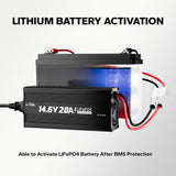 LiTime 12V 20A Lithium Battery Charger 14.6V LiFePO4 Battery Charger AC-DC Smart Charger with Anderson Connector LED Indicator Special for Lithium LiFePO4 Deep Cycle Rechargeable Batteries of Boat, RV Litime