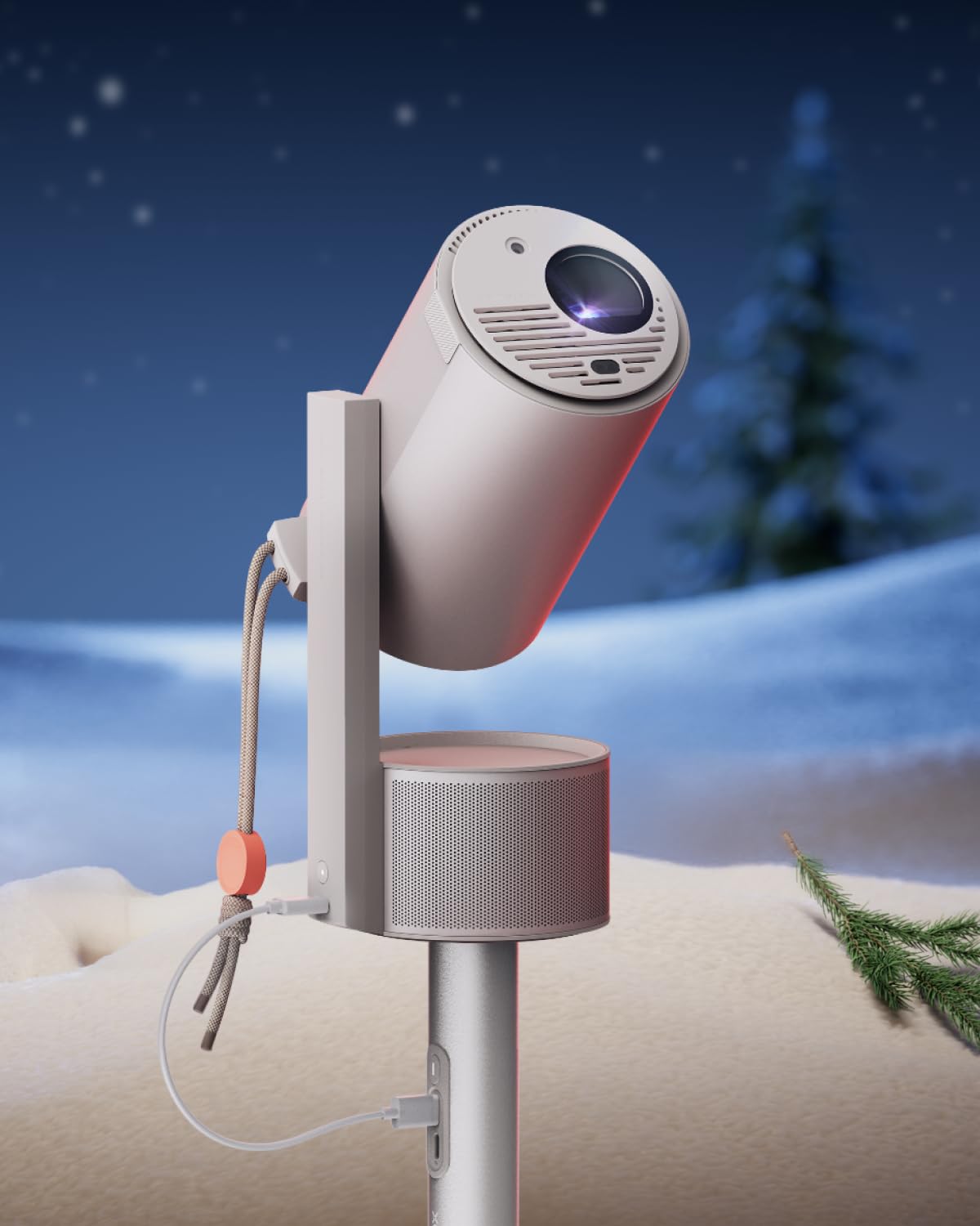 XGIMI MoGo 3 Pro 2024 NEW Outdoor Projector with PowerBase Stand, 2.5hrs Battery, Google TV with Licensed Netflix, Build-in Adjustable Stand, 450 ISO Lumens, ISA 2.0, 2 x 5W Harman Kardon XGIMI