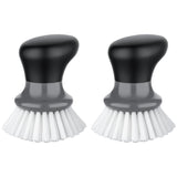MR.SIGA Dish Scrub Brush, Palm Brush Dish Scrubber with Ergonomic Grip, Kitchen Brushes for Dishes, Gray, Pack of 2 MR.SIGA