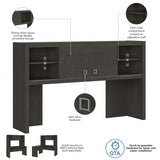 Office by kathy ireland Echo 60 -inch W Desktop Hutch, Charcoal Maple (KI60303-03) Bush Business Furniture