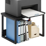 MARTY Printer Stand with Storage for Desk, Desktop Printer Stand Shelf Organzier for Home/Office Heavy Duty Printer Riser Under Desk Small Printer Table for Fax Machine Copier Scanner(Black) MARTY