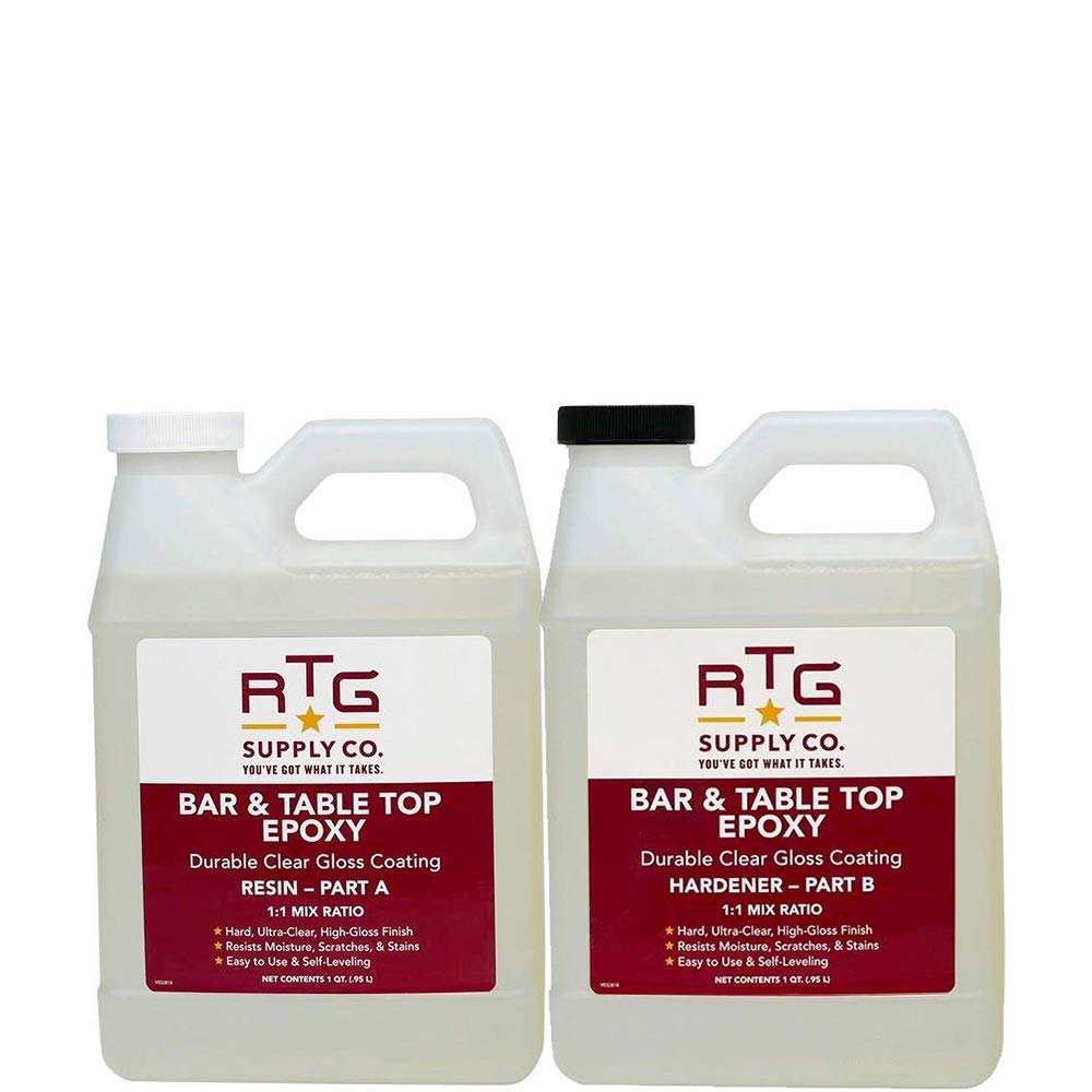 RTG Supply Co - Bar & Table Top Epoxy Resin for Bars Countertops Furniture and Tables (2-Quart) - WoodArtSupply