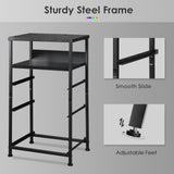 YeTom Nightstand with Charging Station Set of 2, LED Night Stand with 3 Fabric Drawers, Side Table with Open Shelf, End Table with Steel Frame, 3 Drawer Dresser for Bedroom, Black YeTom