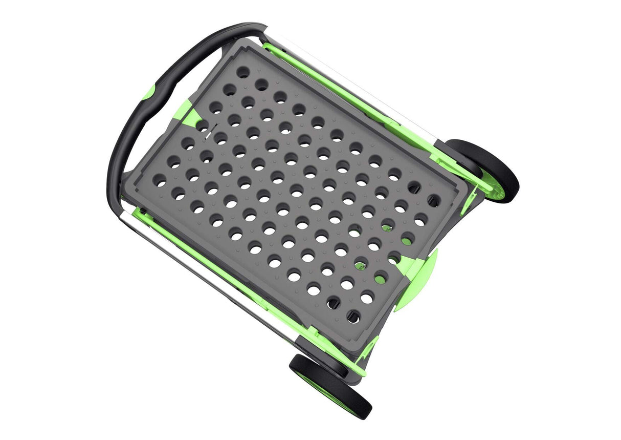 CLAX® The Original | Made in Germany | Multi use Functional Collapsible carts | Mobile Folding Trolley | Shopping cart with Storage Crate | Platform Truck (Green) Clax