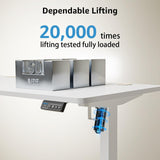 MOUNTUP Electric Height Adjustable Standing Desk, 48 x 24 Inches Sit Stand Desk with Memory Controller, Ergonomic Stand Up Desk for Home Office with Splice Board, White MOUNTUP