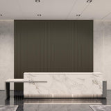 Art3d 8-Pack 96 x 6in. WPC Acoustic Slat Wall Panel for Modern Interior Decor, TV Background, Living Room, Grey Oak Art3d