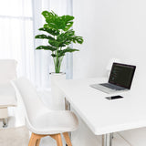SAJANDAS Set of 2 Artificial Monstera Deliciosa Plants in Pots, Fake Tropical Palm Tree with Greenery Leaves Stems, 28 Inch Artificial Cheese Plant for Home Bathroom, Office, Windowsill Decor SAJANDAS