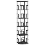 MAHANCRIS 5-Tier Rotating Bookshelf, Freestanding Corner Bookshelf, 360° Spinning Bookcase, Industrial Style Storage Rack with Rails, for Living Room, Bedroom, Study, Black BKBK1601 MAHANCRIS