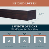 MANTELSDIRECT 60 Inch Floating Fireplace Mantel Wood Shelf in Coffee Bean - Austin from Mantels Direct | Wooden Rustic Wall Shelf Perfect for Décor and Electric Fireplaces MANTELSDIRECT