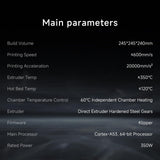 QIDI Q1 Pro 3D Printer, 600mm/s High-Speed Fully Auto Leveling 3D Printers with Camera, 60℃ Chamber Heat, 350°C Print Support Carbon Fiber Filament, Tangle Detection, Printing Size 9.65"x9.65"x9.45" R QIDI TECHNOLOGY