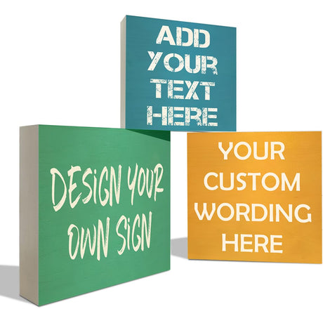 Foomegik Custom Classic Sign for Office Decor, Personalized Desk Decor Signs, Add Your Text, Customized Wooden Home Decor, Modern Farmhouse Decor, Funny Desk Accessories Living Room Bathroom Kitchen Generic