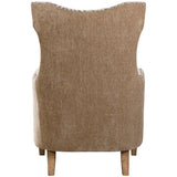 BOWERY HILL Traditional Fabric/Wood Animal Pattern Armchair in Brown BOWERY HILL