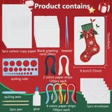 WEBEEDY 20 Sets Christmas Paper Quilling Kit for Adult Beginner Handmade Christmas Tree Snowman Ball Socks Patterns Greeting Card with Instuction DIY Holiday Congratulation Cards for Party Decor WEBEEDY