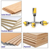 Yakamoz 4Pcs 1/4 Inch Shank Hinge Mortising Flush Trim Template Router Bit Set with Ball Bearing Carbide Tipped Router Bits Wood Milling Cutter Tool YAKAMOZ