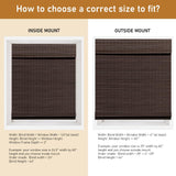 SEEYE Cordless Bamboo Roman Shades, Blackout Natural Bamboo Blinds for Indoor Windows, Roll Up Blind Privacy Shade for Home, Office, Door, UV Resistant & Easy to Install, 36" W x 64" H, Brown SEEYE