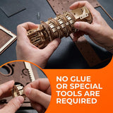 UGEARS Book of Secrets Puzzle Box - 3D Wooden Puzzles for Adults, Fun Wood Steampunk Combination-Lock - DIY Building Mechanical Model Kit for Fathers Day and Hobby Enthusiasts - 263 Pcs UGEARS