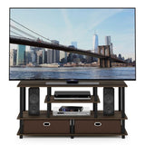 Furinno JAYA Large Stand for up to 50-Inch TV, Columbia Walnut/Black/Dark Brown Furinno