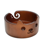 Wooden Cat Yarn Bowl, Large Polished Crochet Bowl Accessories for Knitting and Crocheting Gift for Knitters and Yarn Lovers, 7.5"X4.33" Hotlea