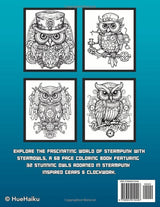 Steampunk Owls Coloring Book: Whimsical Winged Wonders of the Steam Age to Color, For Adults & Teens Who Love Steampunk: Enchanting Owls in a ... (The Grand Steampunk Coloring Treasury) Majosta