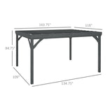 Outsunny 10' x 12' Outdoor Pergola, Wood Gazebo Grape with Concrete Anchors for Climbing Plant Support at Garden, Patio, Backyard, Deck, Gray Outsunny