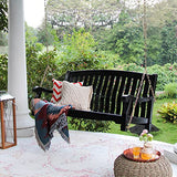 Bonn Mahogany Wood Black Porch Swing Cambridge Casual