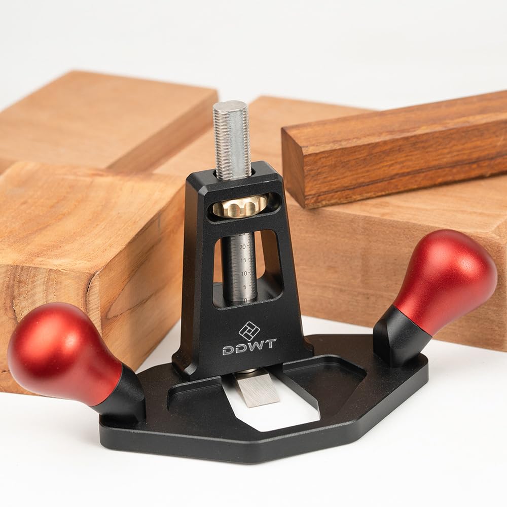 DDWT Router Plane Handheld Woodworking Tool Quick Adjust Depth with Depth Stop for Tuning Joinery Cutting Dados Grooves Mortise DDWT