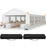 Quictent 16x32ft Party Tent Heavy Duty Outdoor Gazebo White Wedding Tent Canopy Event Shelter Carport with Removable Sidewalls & 4 Carry Bags Quictent