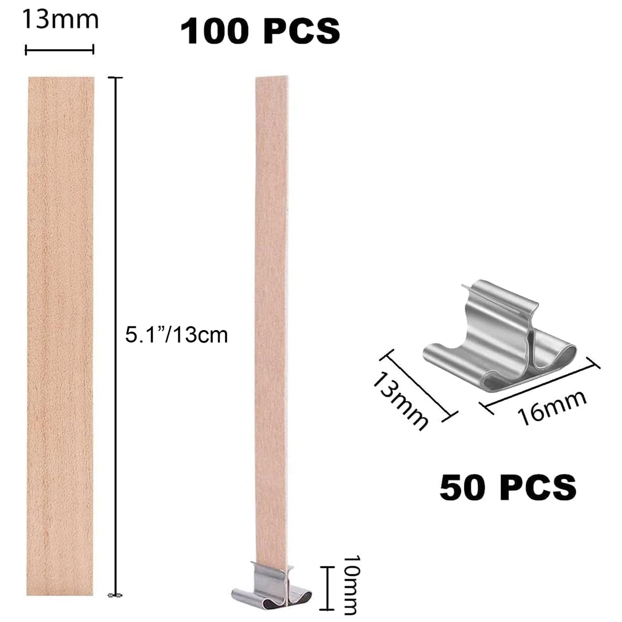 230 PCS Wooden Candle Wicks for Candle Making 0.5mm Natural Candle Wood Wicks Wick Stickers Wick Clips Candle Cores kit for DIY Candle Making Craft Harnico