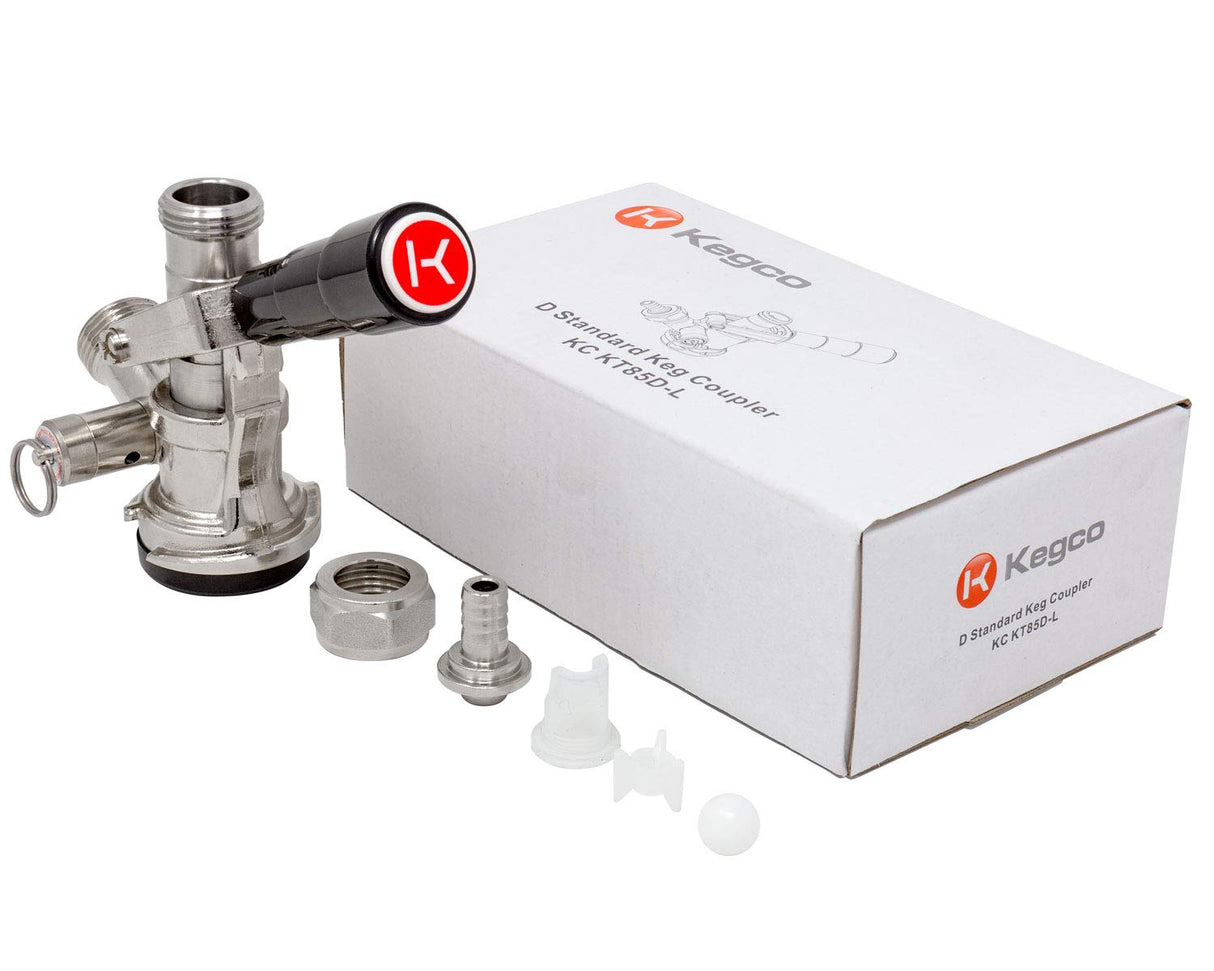 Kegco KC KT85D-L Keg Coupler D System, Black Kegco